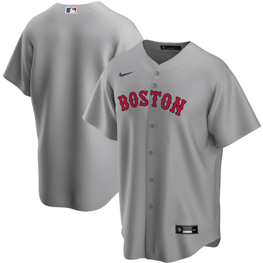 Mens Boston Red Sox Nike Gray Road Replica Team MLB Jerseys->boston red sox->MLB Jersey